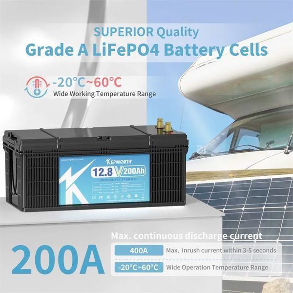Аккумулятор Kepworth LiFePO4 12V/200AH (2560W*h) (литий-железо-фосфатный аккумулятор для ИБП (UPS)) KW-12-200 фото