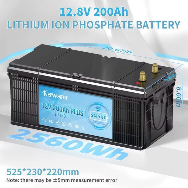 Аккумулятор Kepworth LiFePO4 с Bluetooth 12V/200AH (2560W*h) (литий-железо-фосфатный аккумулятор для ИБП) KW-12-200-BT фото